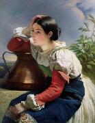 Franz Xaver Winterhalter Young Italian Girl at the Well oil painting